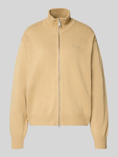 Carhartt Work In Progress Cardigan mit Label-Stitching Modell 'Kori' Beige 1