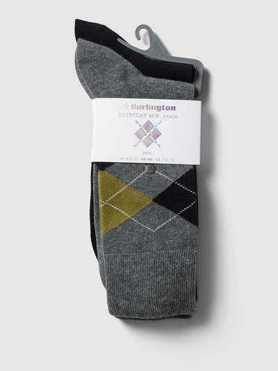 Burlington Socken mit Label-Applikation im 2er-Pack Graphit 3