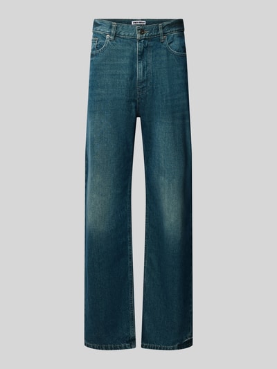 REVIEW Straight Fit Jeans aus reiner Baumwolle im Used-Look Blau 1