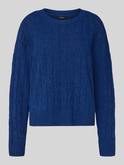 VERO MODA Regular fit gebreide pullover met kabelpatroon, model 'ARIES' Koningsblauw - 2