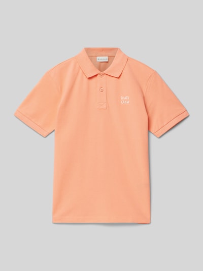Tom Tailor Regular Fit Poloshirt mit Statement-Stitching Apricot 1