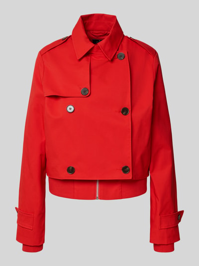Productfoto, Trenchcoat mit Ärmelriegeln van monari in felrood, regular fit, dubbele rij knopen, kraag, recht en glad oppervlak.