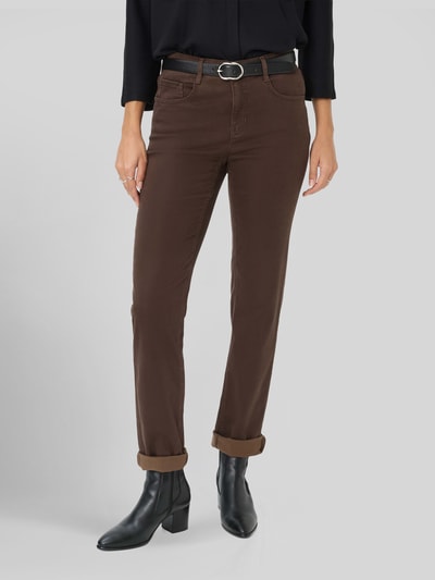 Brax Body Fit Gerade Hose aus Lyocell-Mix mit Modal-Baumwoll-Anteil Modell 'CAROLA' Dunkelbraun 4