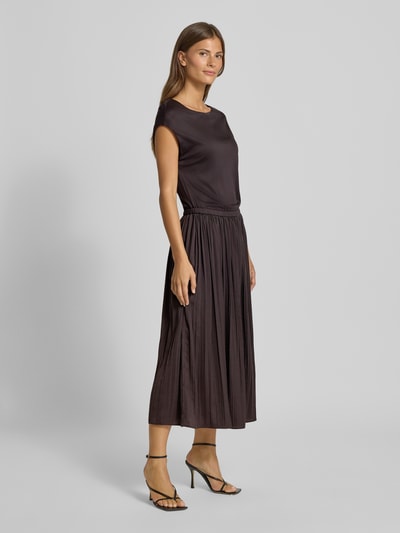 OPUS Midi-jurk van viscose in een 2-in-1-look, model 'Wabella' Chocoladebruin - 1