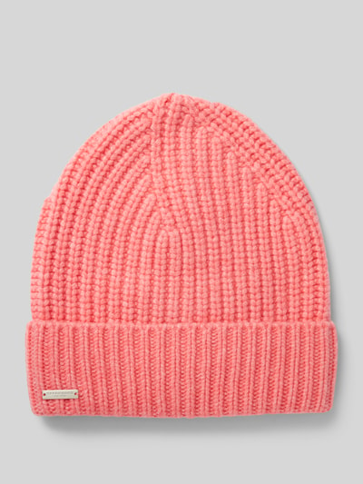 Seeberger Beanie met labeldetail Felroze - 1