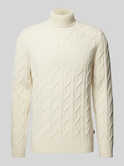 DIGEL Rollkragenpullover mit Label-Detail Modell 'Francis' Offwhite 2