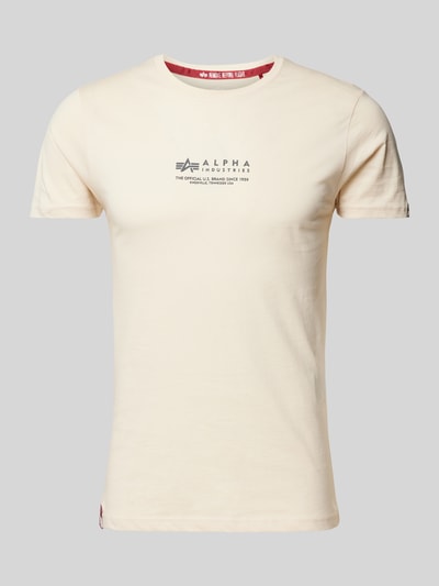 Alpha Industries T-shirt z nadrukiem z logo Złamany biały 2