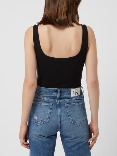 Calvin Klein Jeans Tanktop met geborduurd logo  Zwart - 5