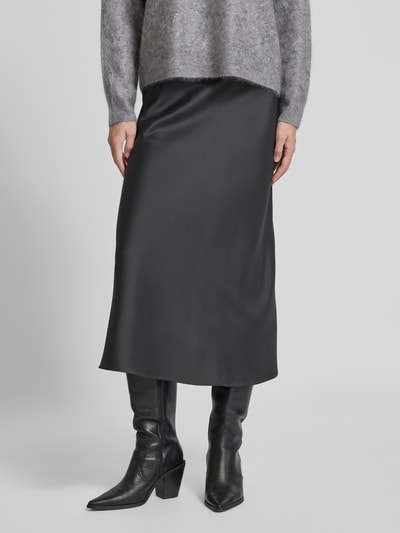 Selected Femme Midirok met ritssluiting opzij, model 'LENA' Donkergrijs - 4