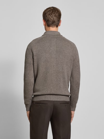 GRAN SASSO Gebreid jack met kentkraag Taupe - 5