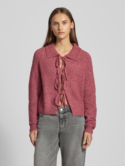 Review Kurtka z dzianiny z wiązaniem Brudnoróżowy 4