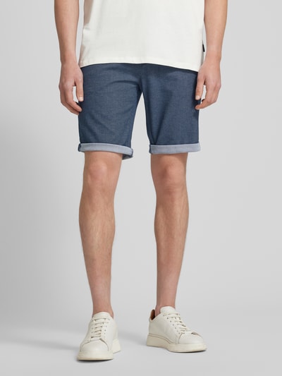 Tom Tailor Slim Fit Chino-Shorts mit Gürtel Dunkelblau 4