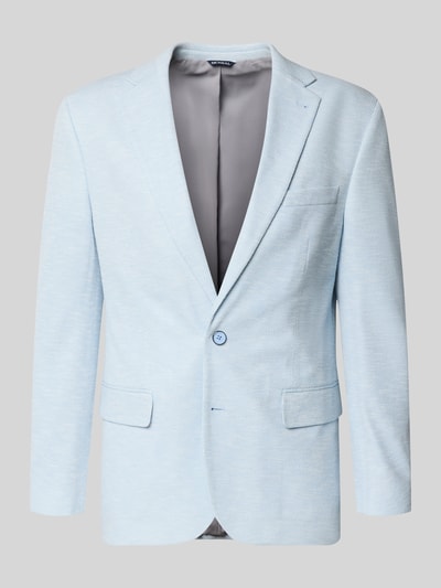 Produktfoto, Slim Fit 2-Knopf-Sakko mit Pattentaschen von MCNEAL, mieszanka bawełny, fakturowany wzór, kołnierz z połami, jasnoniebieski, długość tyłu 75 cm, szerokość ramion 45 cm, długość rękawów 65 cm, krój slim fit