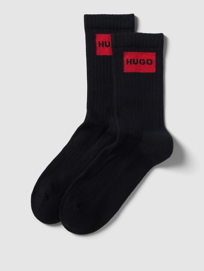 HUGO Socken mit Label-Stitching im 2er-Pack Black 1