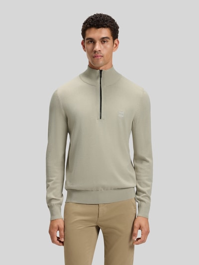 BOSS Orange Regular Fit Troyer aus Baumwoll-Kaschmir-Mix Modell 'KANOBIX_S' Sand 4