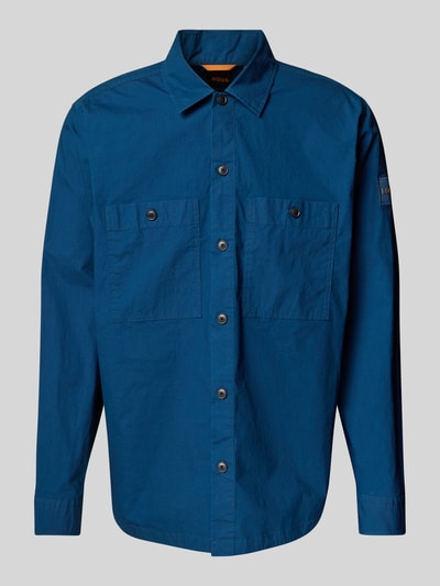 BOSS Orange Regular Fit Hemdjacke mit Brusttaschen Modell 'Locky' Blau 2