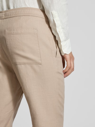 JAKE*S STUDIO MEN Straight Leg Stoffhose mit Strukturmuster Taupe 3