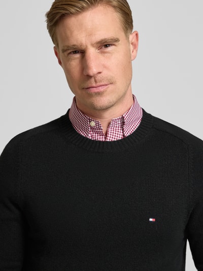 Tommy Hilfiger Regular Fit Strickpullover aus feinster Wolle  Black 3