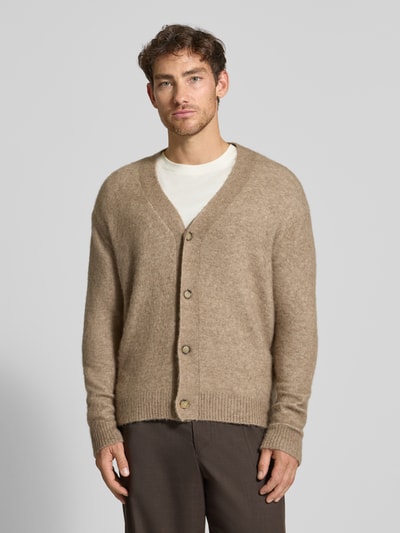 SELECTED HOMME Relaxed fit gebreid jack met alpacawol, model 'RAI' Hazelnoot - 4