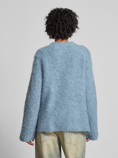 Pieces Loose fit gebreide pullover met scheerwol, model 'AMALA' Bleu - 5