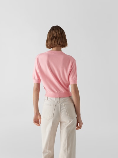 Kenzo Cropped Wollpullover mit Motiv-Patch Rosa 5