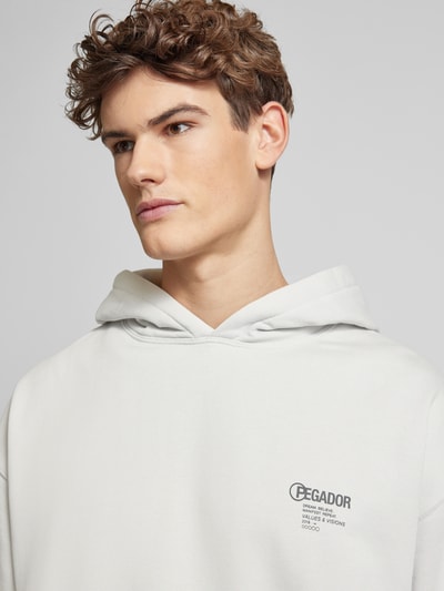 Pegador Oversized Hoodie mit Label-Print Modell 'MAHAN' Hellgrau 3