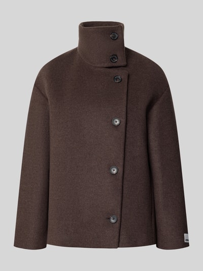 ARMEDANGELS Loose Fit Kurzmantel aus Wolle Modell 'MAJELAA WOOL' Dunkelbraun 1