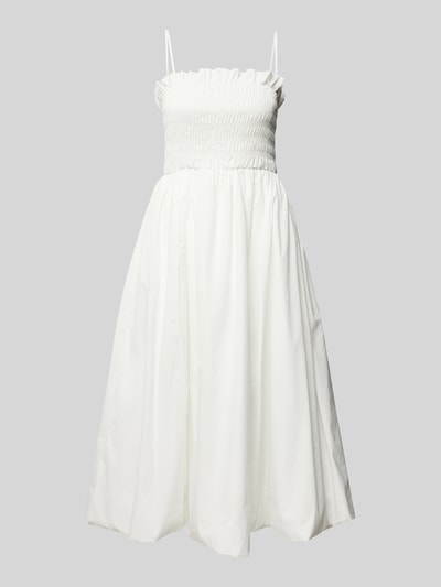 Amy Lynn Knielanges Cocktailkleid mit Smok-Details Modell 'Polly' Weiss 2
