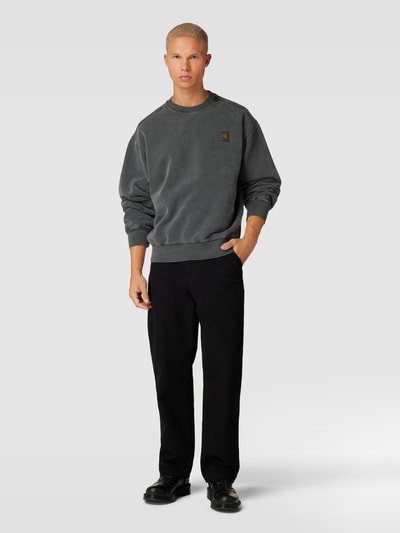 Carhartt Work In Progress Sweatshirt mit Label-Patch Modell 'VISTA' Anthrazit Melange 1