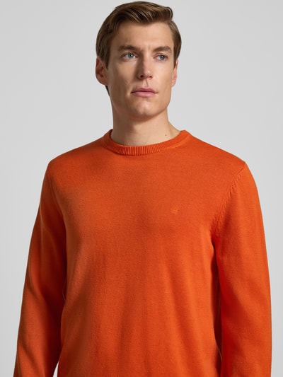 Christian Berg Men Gebreide pullover met ribboorden Oranje gemêleerd - 3