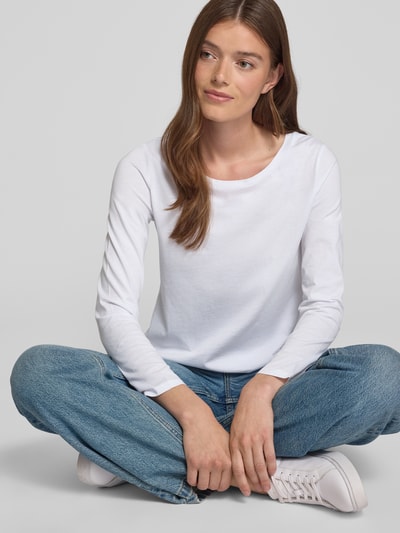 Marc O'Polo Longsleeve aus Baumwolle mit Logo-Detail Weiss 3