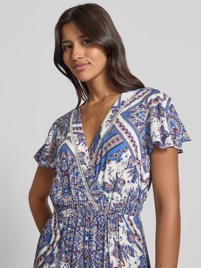 Apricot Midikleid mit V-Ausschnitt Marine 3