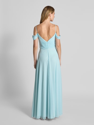 Mascara Abendkleid mit Carmen-Ausschnitt und Gehschlitz Mint 5