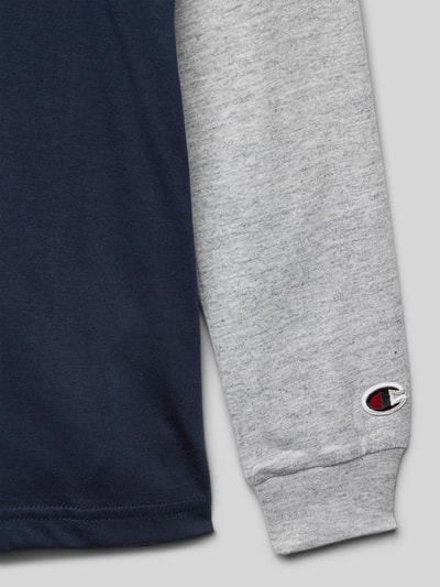 CHAMPION Bluza z detalami z logo i okrągłym dekoltem Granatowy 2