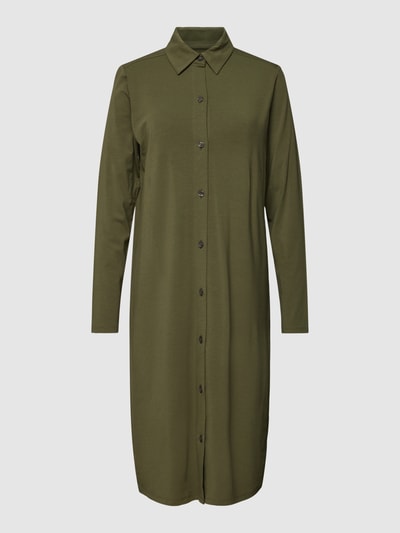Marc O'Polo Kleid mit Knopfleiste und Kentkragen Khaki 2