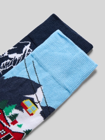 Christian Berg Men Socken mit geripptem Abschluss Bleu 2