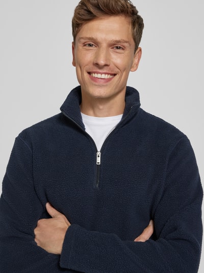 Matinique Sweatshirt met opstaande kraag, model 'kade' Marineblauw - 3