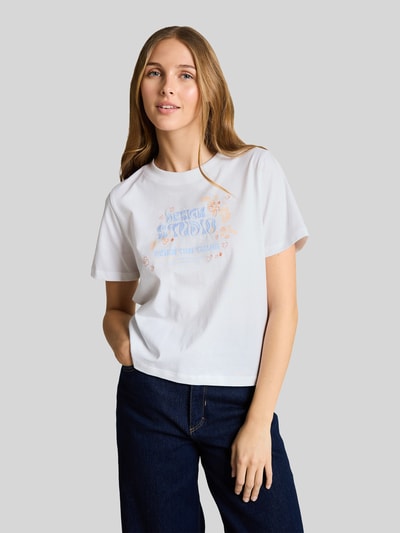 Tom Tailor Denim Regular Fit T-Shirt aus reiner Baumwolle Weiss 4