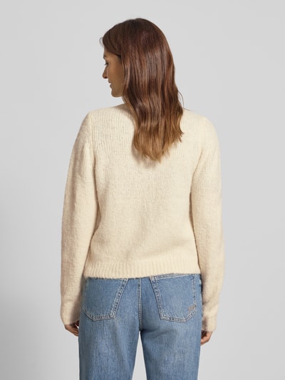 VERO MODA Kurtka z dzianiny o kroju regular fit z dodatkiem wełny model ‘NOVAH’ Écru 5