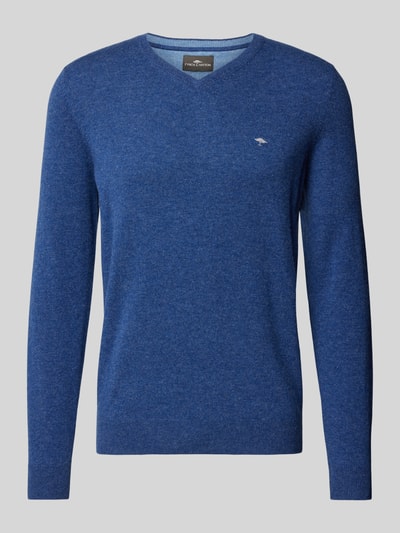 Fynch-Hatton Strickpullover mit V-Ausschnitt Rauchblau 2