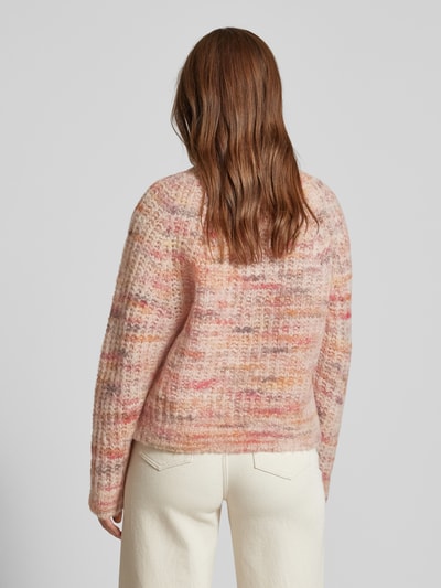 BOSS Orange Gebreide pullover met geribde ronde hals, model 'FIAMBEL' Lila - 5