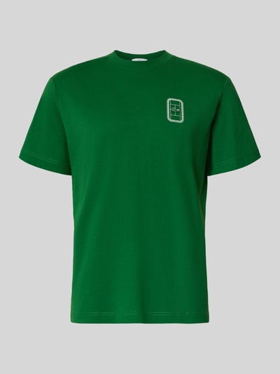 Produktfoto, Regular Fit T-Shirt aus reiner Baumwolle Modell 'CN Tenniscourt Backprint' von Lacoste in kräftigem Grün mit Logo-Print, glatte Textur, Herren T-Shirt von Lacoste