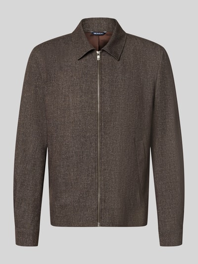 Produktfoto, Regular Fit Jacke mit Viskose-Anteil von MCNEAL in Braun, elastischer Material-Mix, Umlegekragen, Reißverschluss, Eingrifftaschen