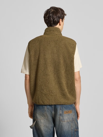 REVIEW Fleecegilet met opstaande kraag en steekzakken Kaki - 5