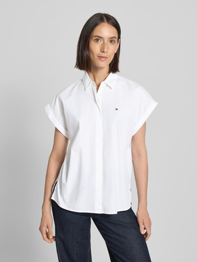 Tommy Hilfiger Bluzka o kroju relaxed fit z popeliny Biały 4