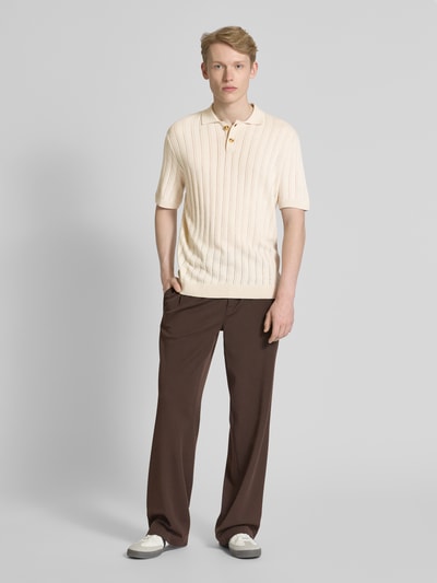 Only & Sons Koszulka polo kroju regular fit z fakturowanym wzorem model ‘KENT LIFE’ Beżowy 1