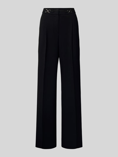 TONI Wide leg stoffen broek met bandplooien, model 'luisa' Zwart - 2
