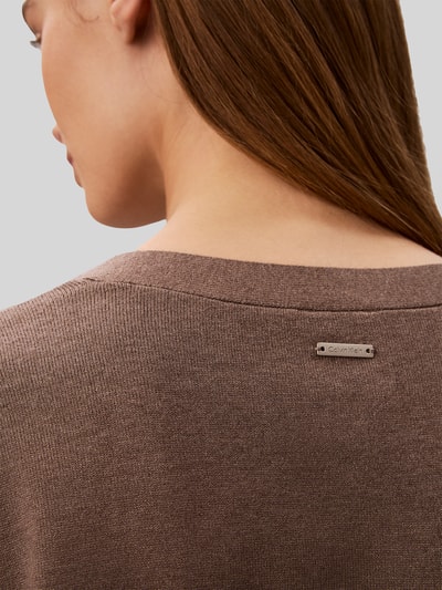 Calvin Klein Womenswear kardigan rozpinany o kroju regular fit z mieszanka wiskozy Średniobrązowy melanż 5