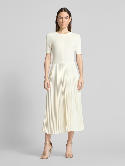 BOSS Midikleid aus Viskose-Mix Modell 'Fadridi' Offwhite 4