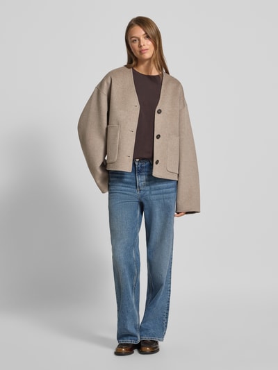 IVY OAK Relaxed Fit Jacke aus reiner Wolle Modell 'Jeneva' Beige 1